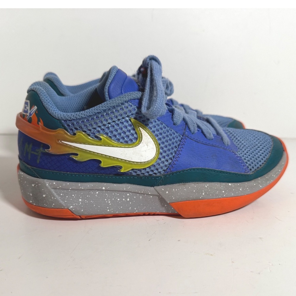 Nike Ja 1 Midnight Series Hunger Kids Basketball Shoes Blue Orange size 3.5Y